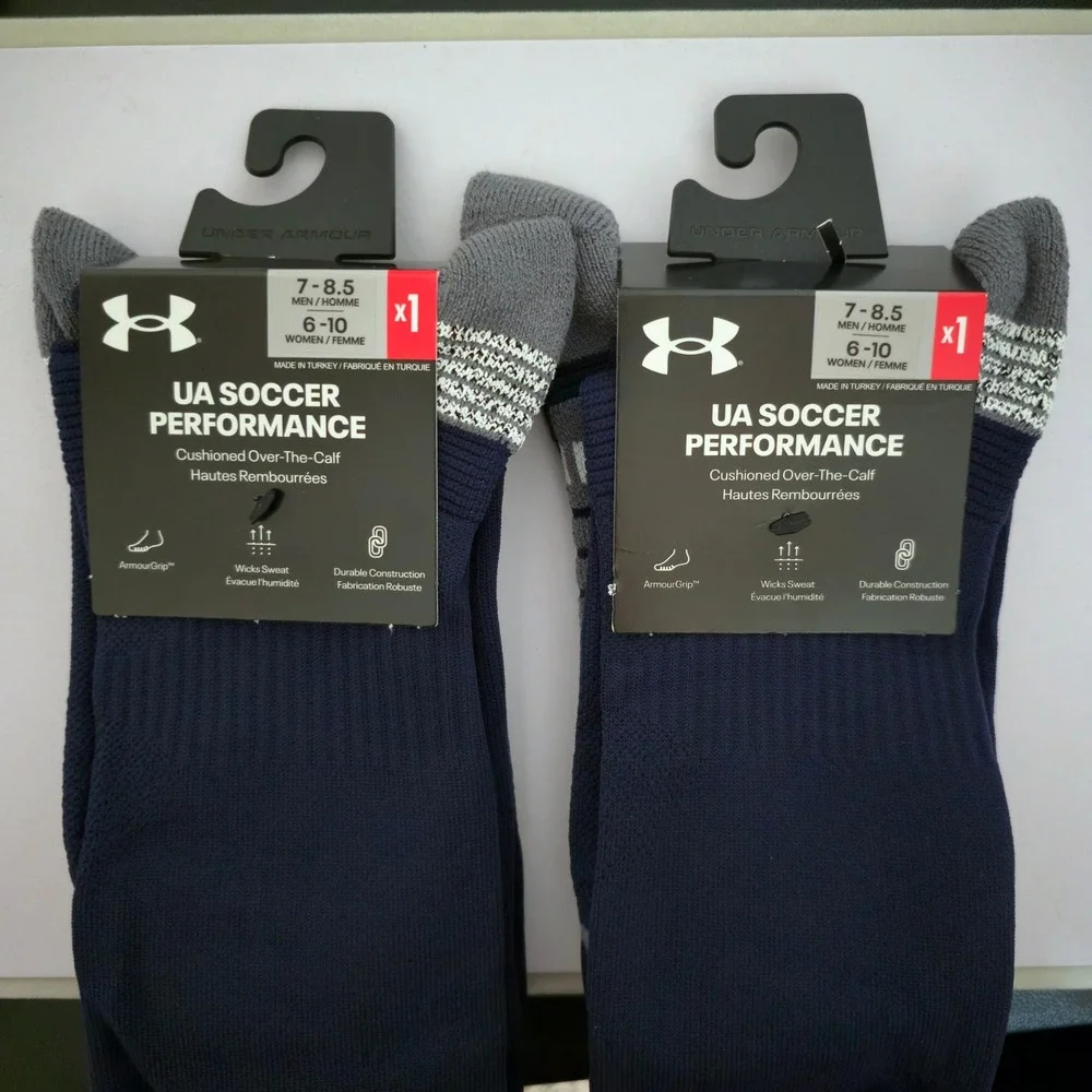 Under Armour UA Soccer Performance Socks 2 Pairs Midnight Navy  M/W
